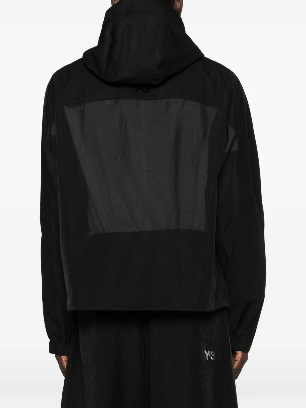 Y-3 Jack met capuchon en rits Zwart