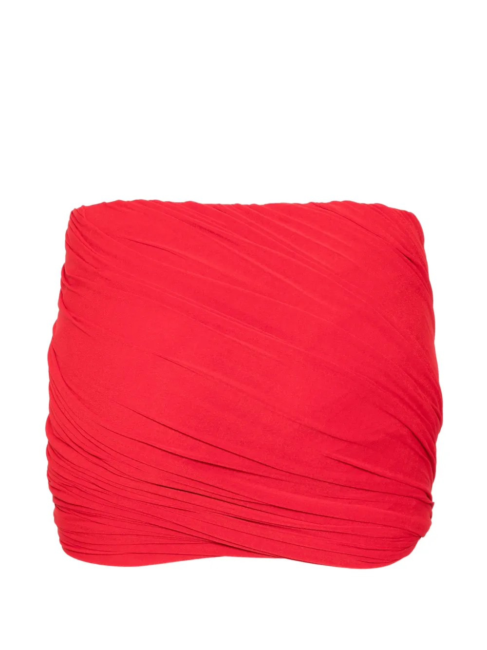  Rick Owens Lilies Ruched Mini Fitted Skirt - Red 