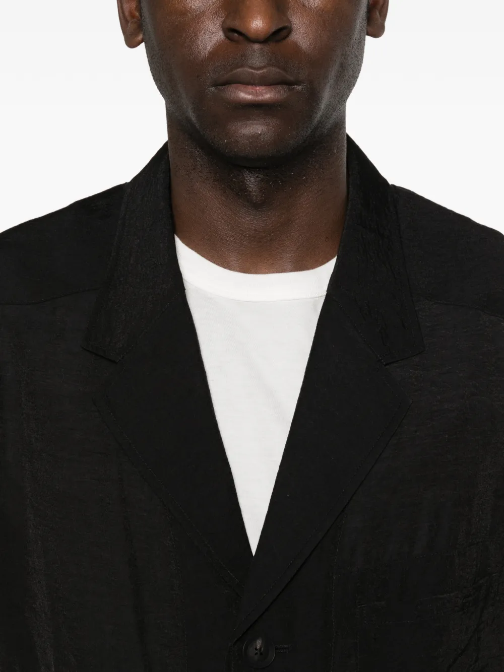 Y-3 Blazer met zak en knoop Zwart