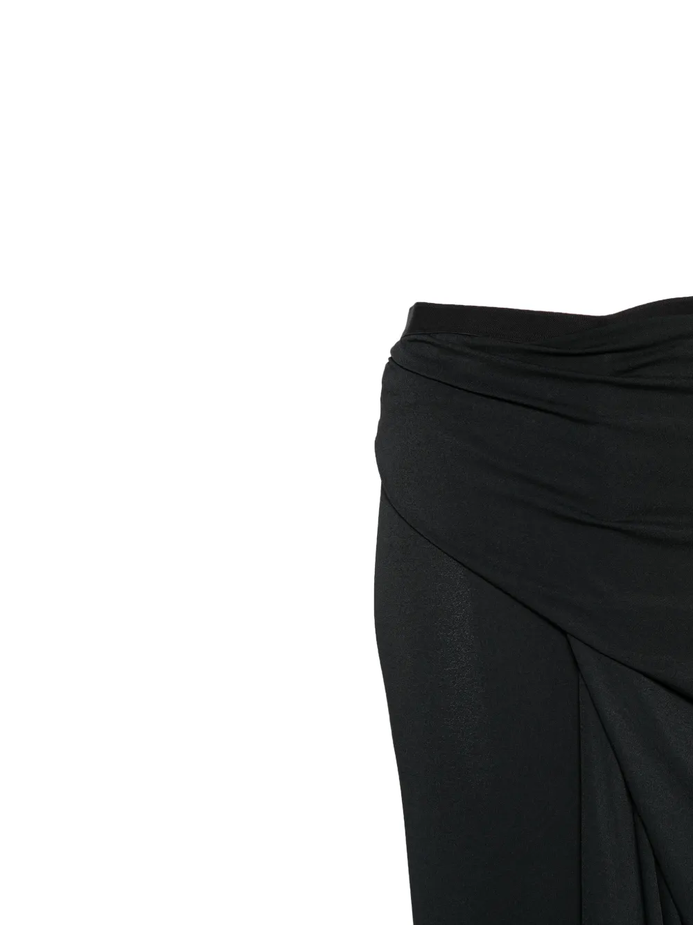  Rick Owens Lilies Draped Asymmetric Skirt - Black 