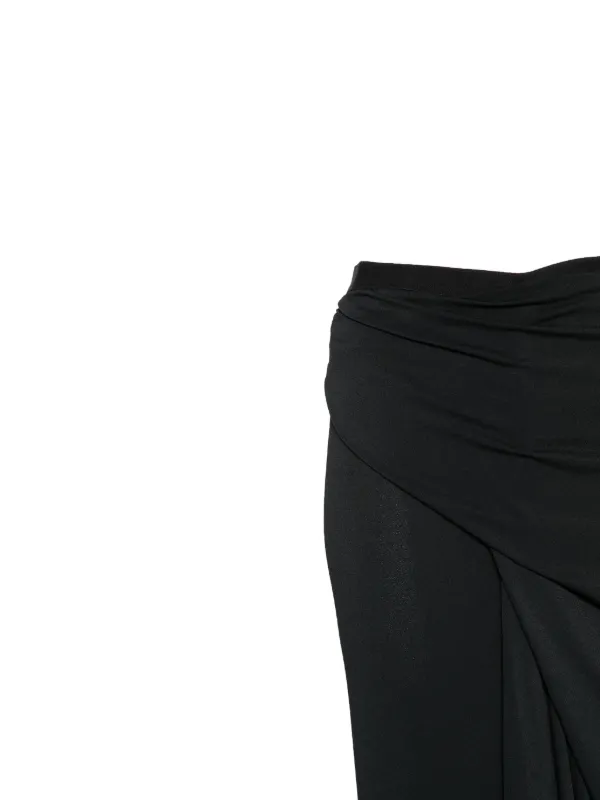 Rick Owens Lilies Draped Asymmetric Skirt | Black | FARFETCH