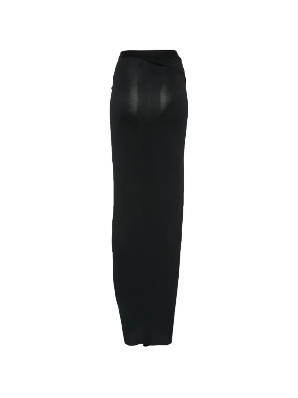 Rick Owens Lilies Draped Asymmetric Skirt | Black | FARFETCH