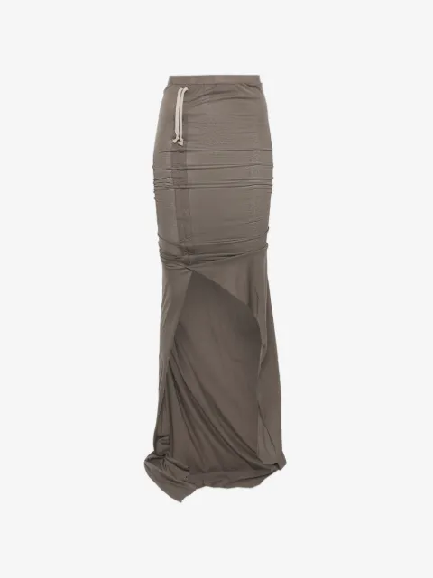 Rick Owens DRKSHDW 소프트 에드푸 슬릿 디테일 맥시 스커트
