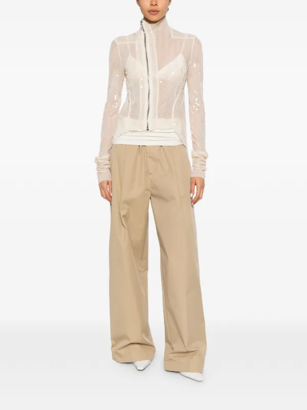 Rick Owens Lilies sequin-embellished Sheer Jacket | Neutrals