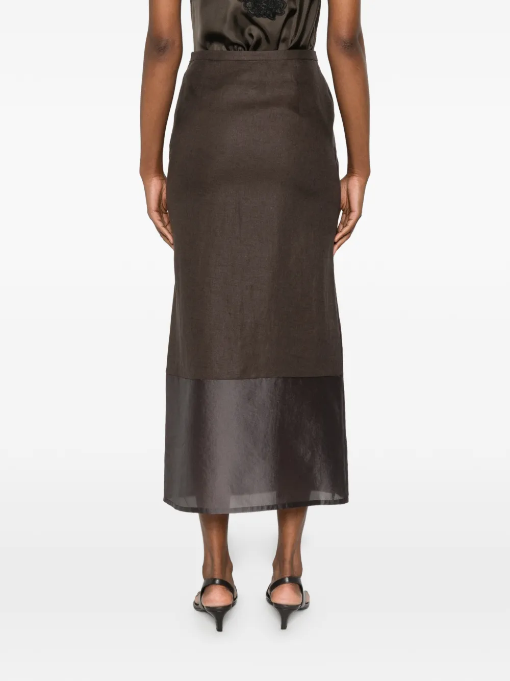 R2W Amora midi-rok met colourblocking Grijs