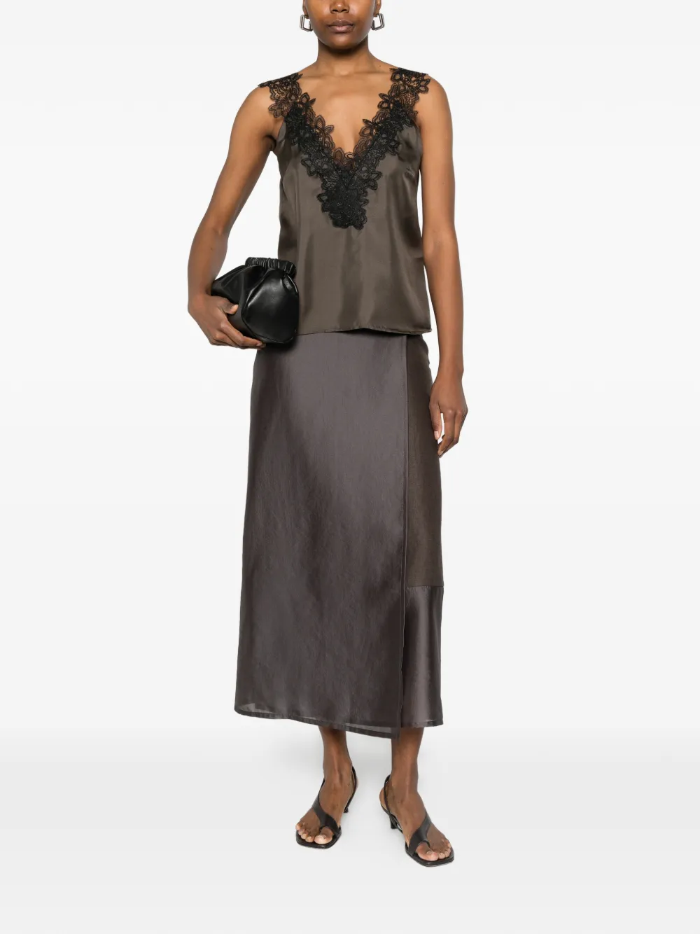  R2w Amora Colour-block Midi Skirt - Grey 