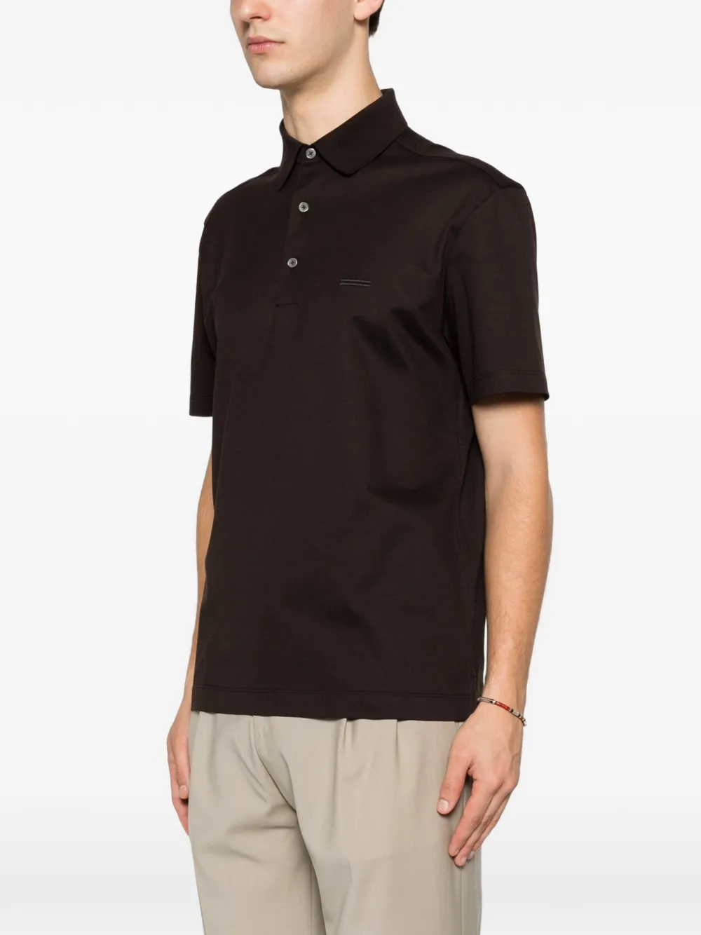 Zegna Poloshirt met korte mouwen Bruin