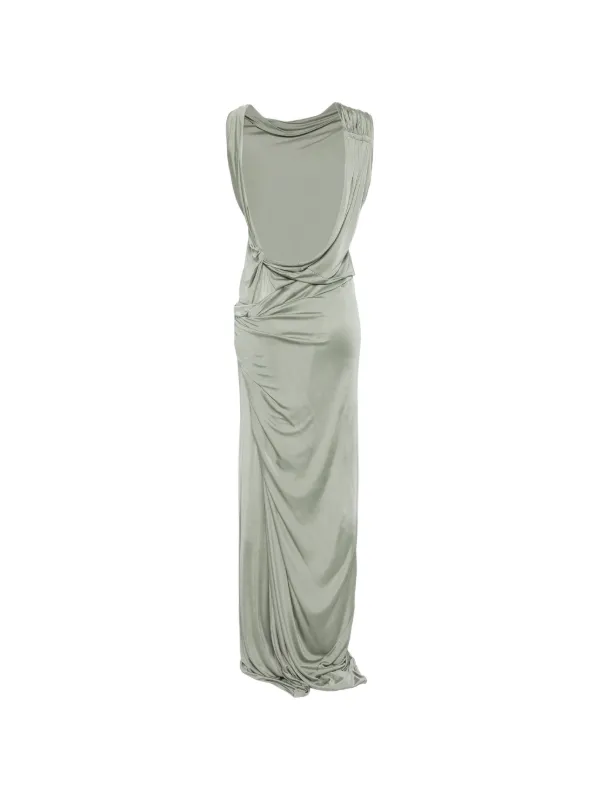 rick owens lilies maxi dress Rick Owens Lilies Shailee Draped open-back Maxi Dress | Green