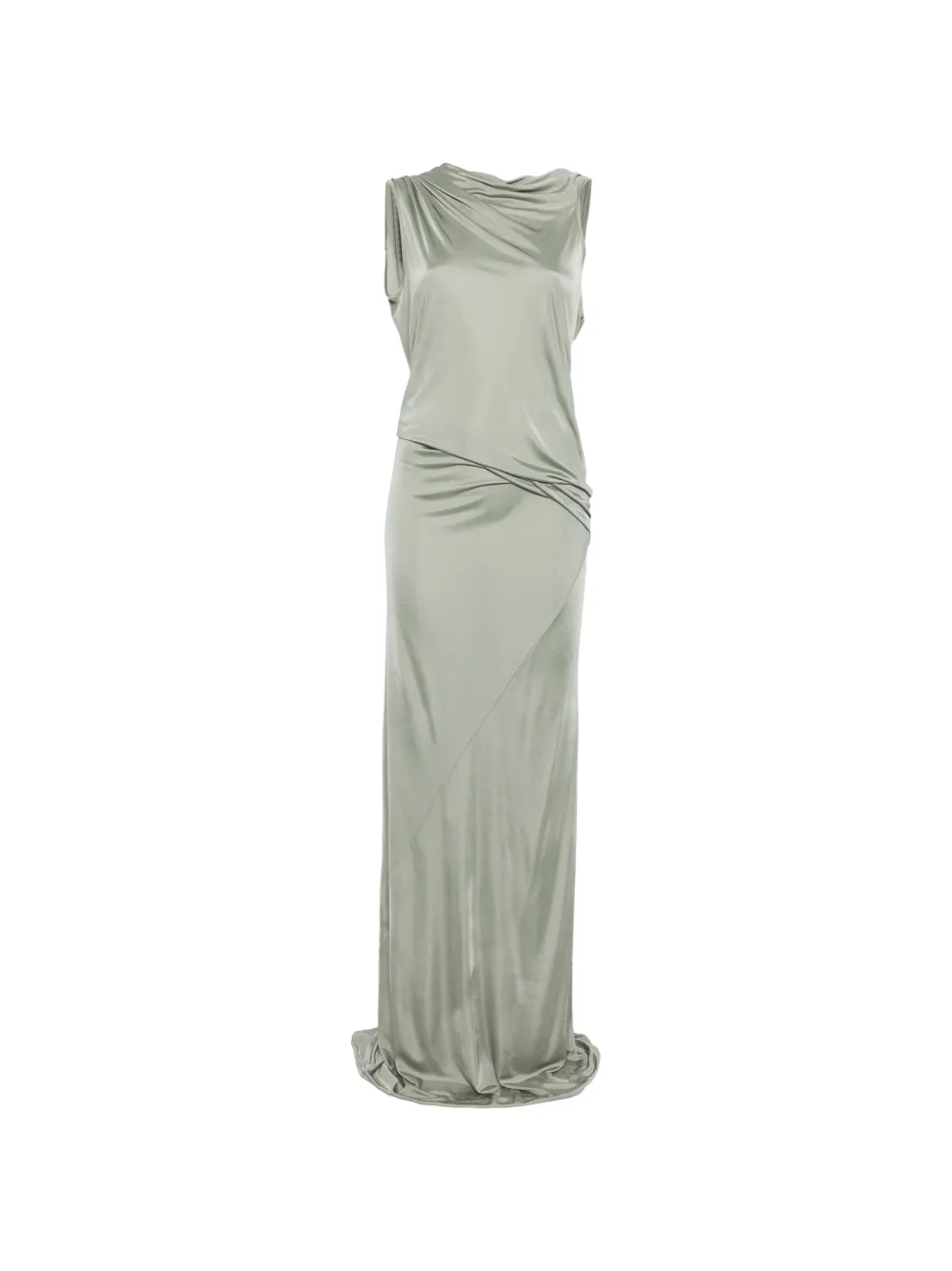 Rick Owens Lilies Shailee draped open-back maxi dress - Verde