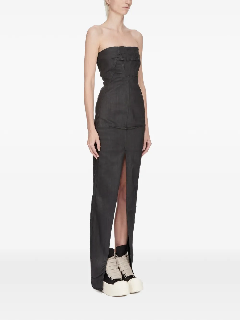 Rick Owens DRKSHDW Sliced Rustier maxi-jurk met rits Zwart