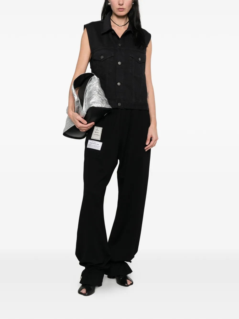  Haikure Ryder Button Fringed Gilet - Black 