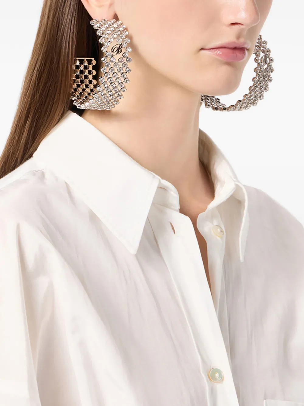 Rhinestone-Embellished Earrings
