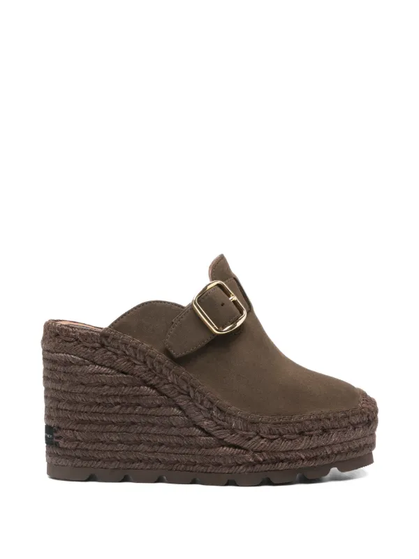 Stella McCartney Gaia Suede Clogs in Brown
