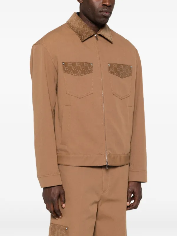 GUCCI ジャケット ブラウン Gucci パターンカラー ジャケット | ブラウン | FARFETCH JP
