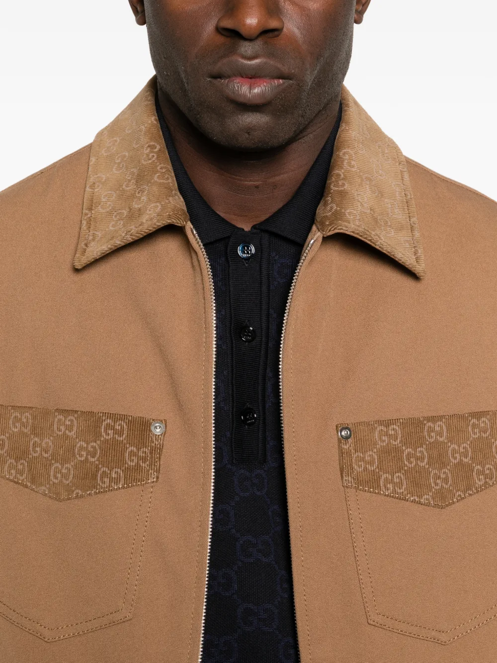 GUCCI ジャケット ブラウン Gucci パターンカラー ジャケット | ブラウン | FARFETCH JP