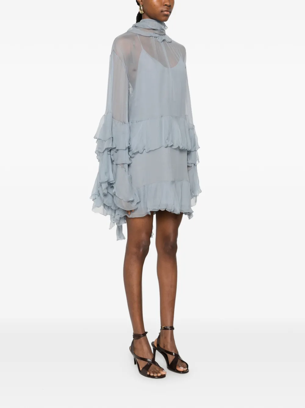 Chloé Mini-jurk met ruches Blauw