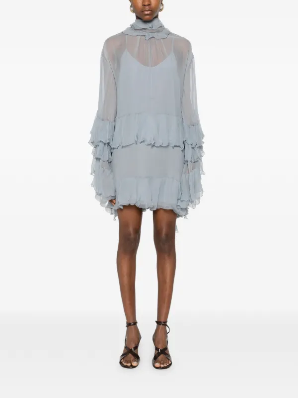Chloé Ruffled Mini Dress | Blue