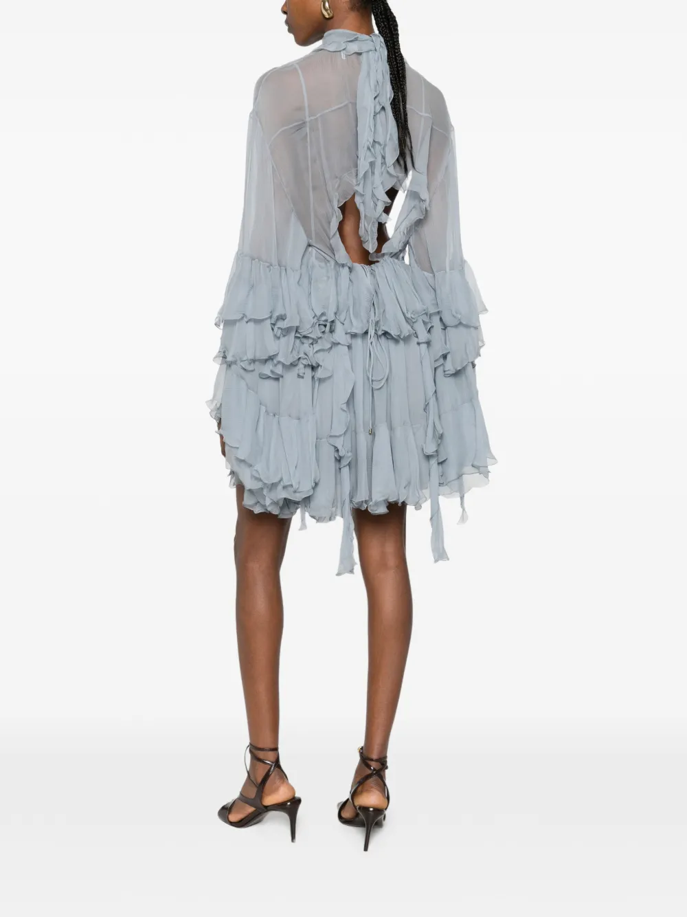  Chloé Ruffled Mini Dress - Blue 