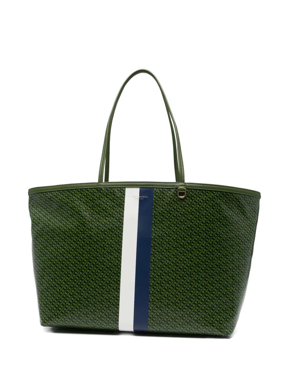 Tory Burch striped printed shoulder bag - Verde