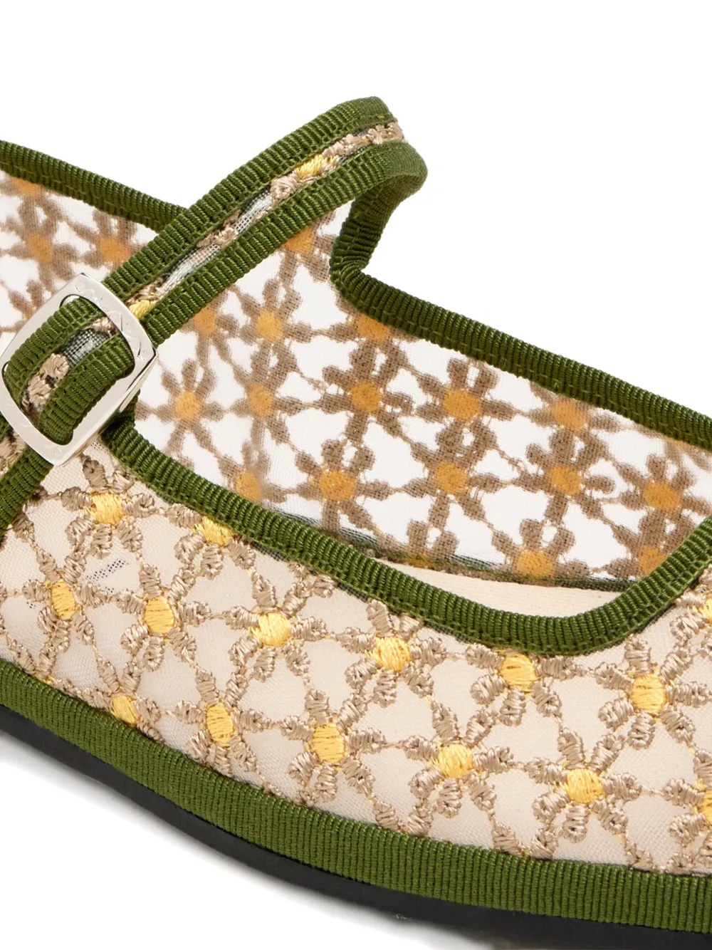 CAPULETTE Bambinetta Fiorella ballerina's met geborduurde bloemen Beige