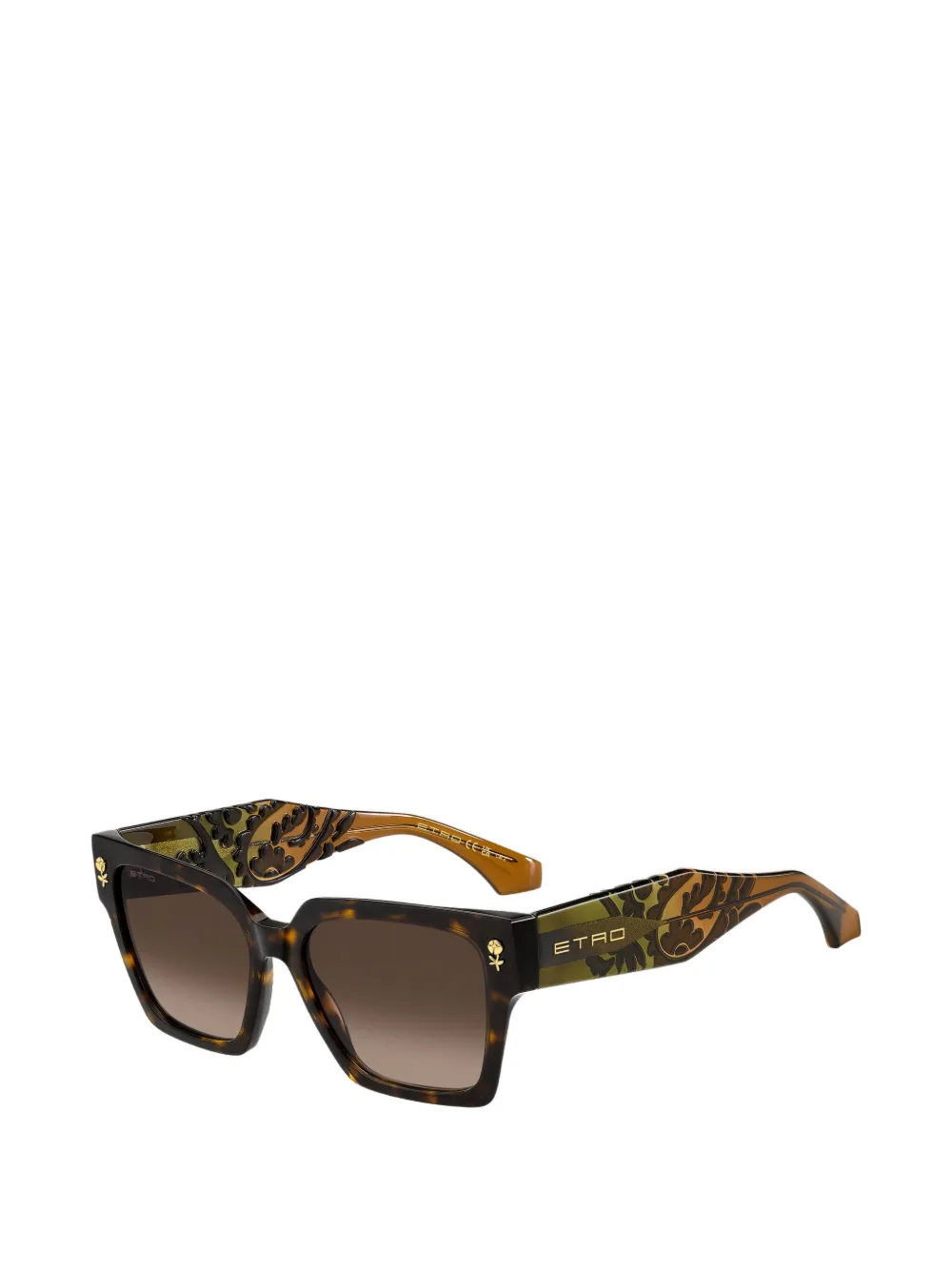 ETRO Zonnebril met vierkant montuur Bruin