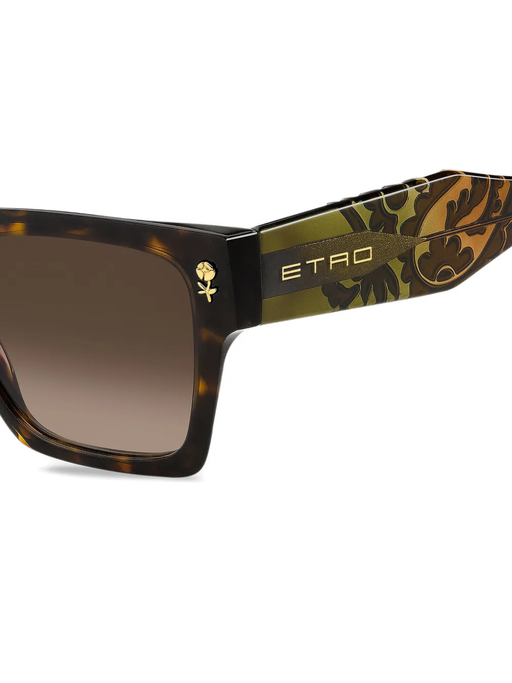 ETRO Zonnebril met vierkant montuur Bruin