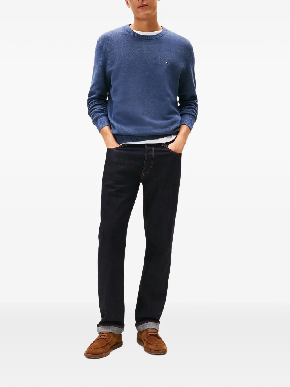 Tommy Hilfiger Essential structured sweater Blauw