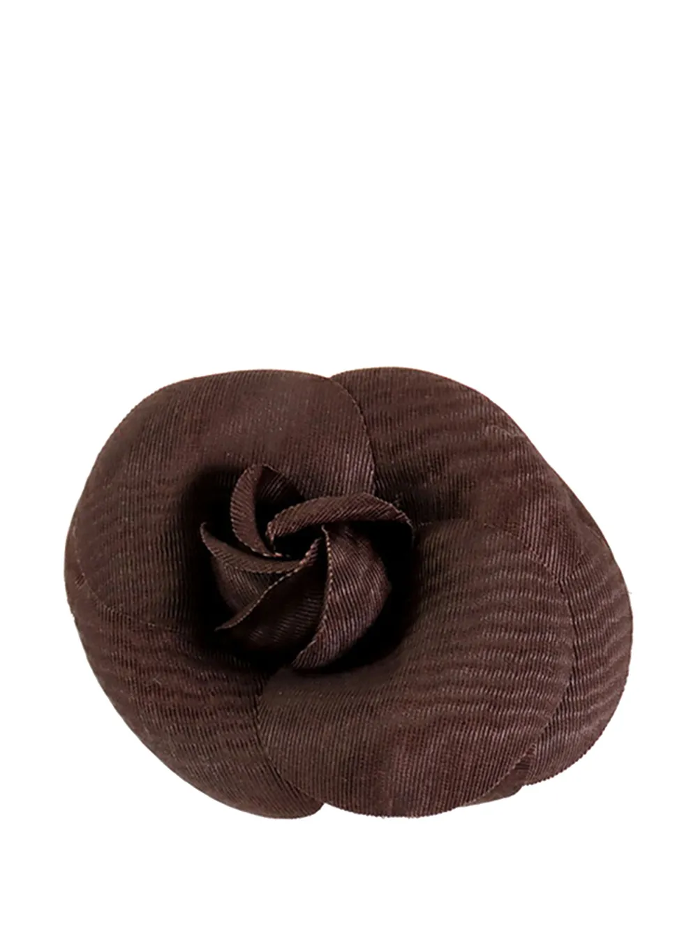 CHANEL Pre-Owned Spilla camelia in nylon 1970-1980 - Marrone