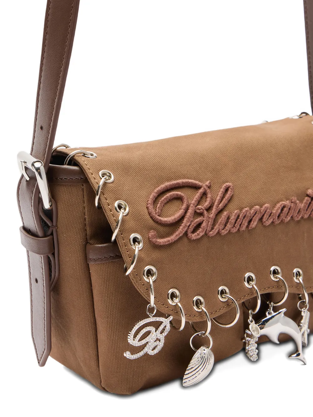 Blumarine Schoudertas met bedel Beige