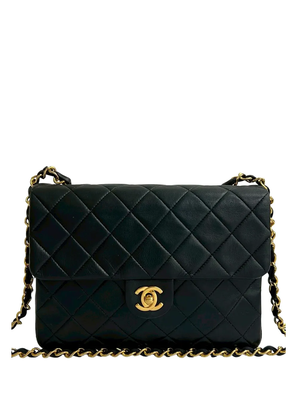 CHANEL Pre-Owned 1989-1991 Small Square Quilted Lambskin Flap crossbody bag - Nero
