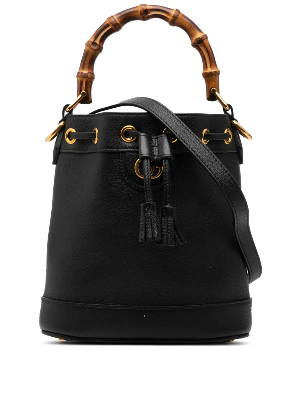 Gucci Pre-Owned 2016-2025 Mini Calfskin Bamboo Diana Bucket Bag satchel - Nero