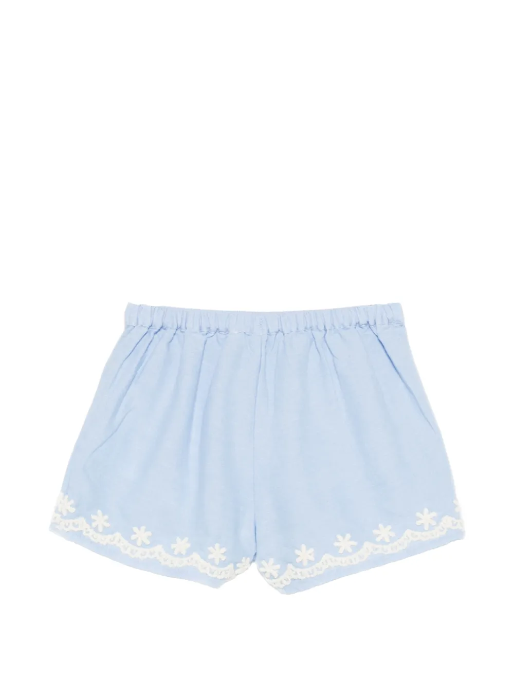  Louise Misha Kids Vally Embroidered-trim Shorts - Blue 