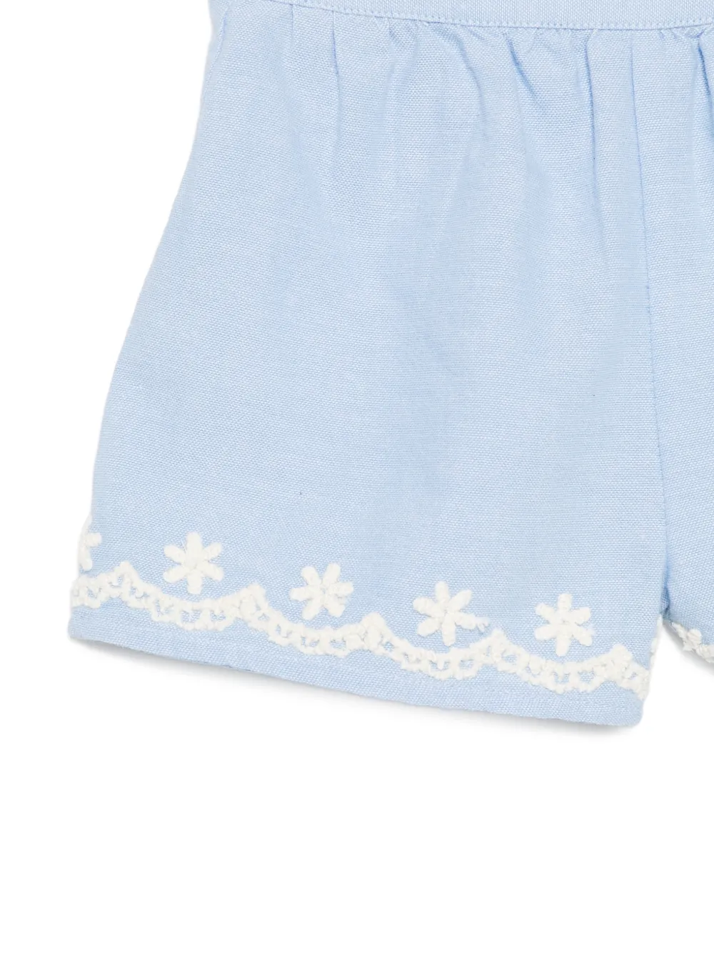  Louise Misha Kids Vally Embroidered-trim Shorts - Blue 