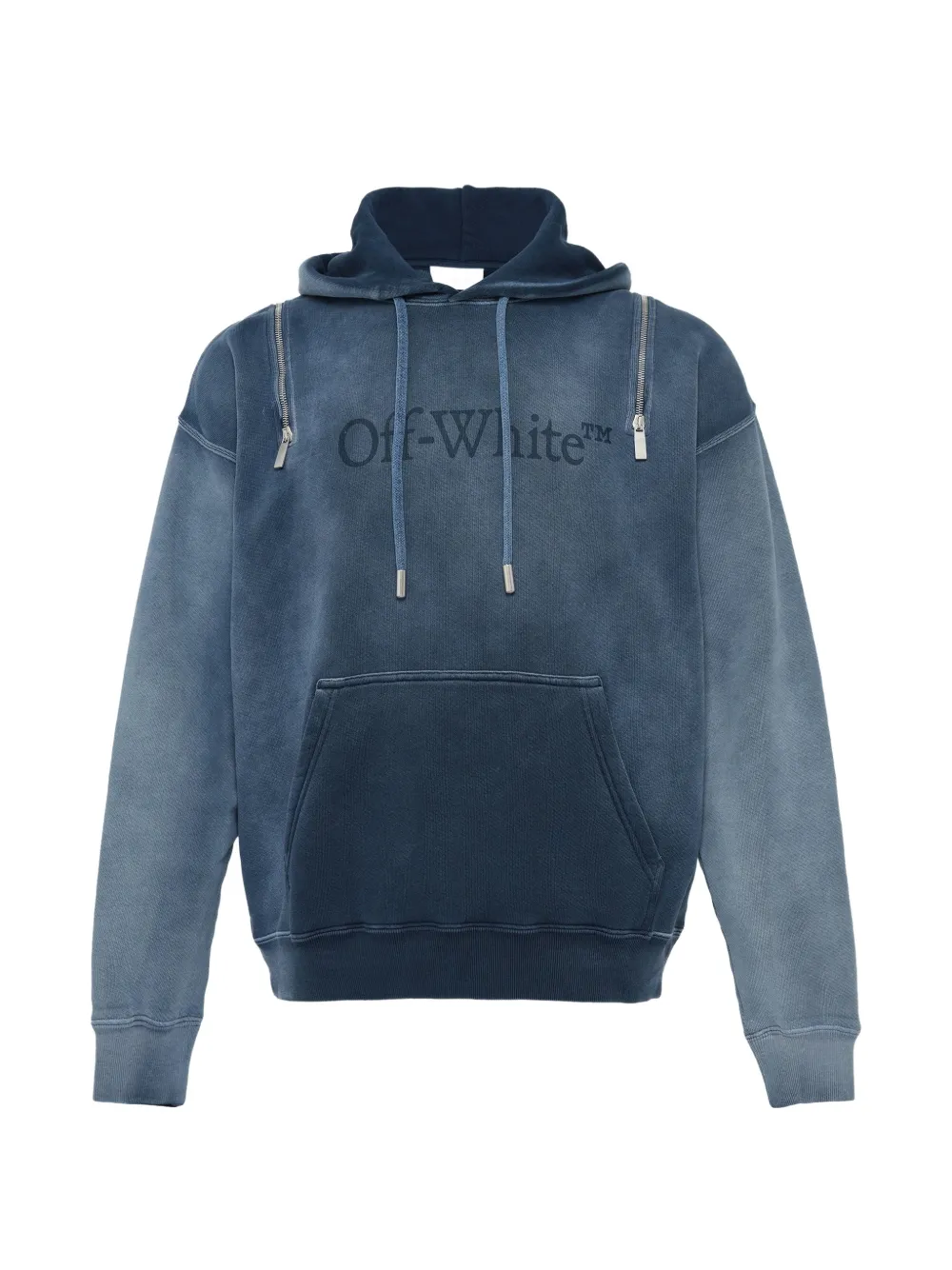 Off-White cotton hoodie - Blu