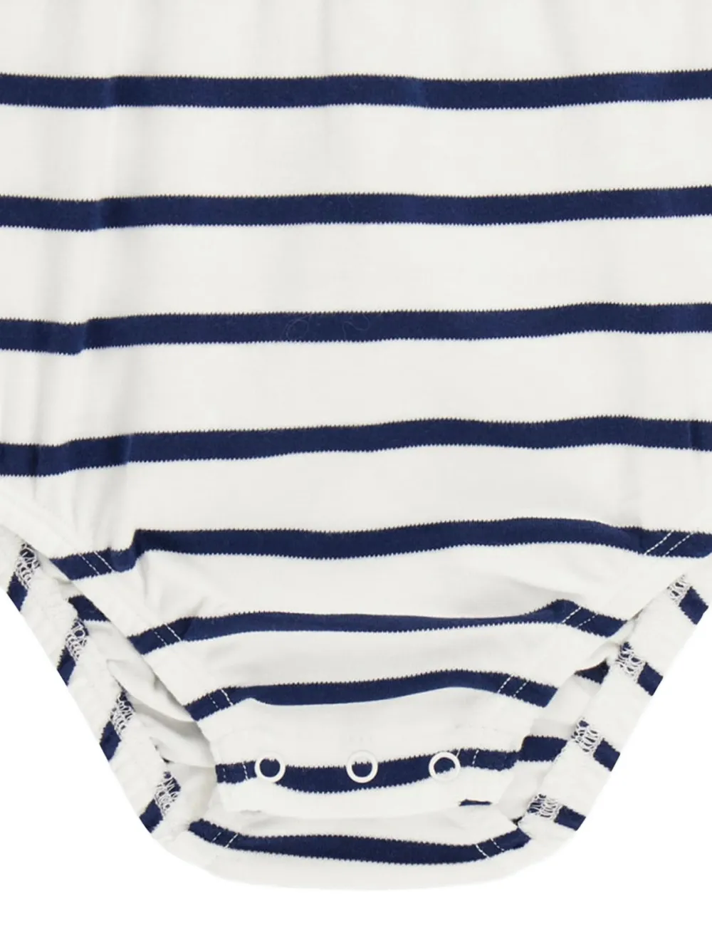  Guess Kids Logo-embroidered Striped Romper - White 