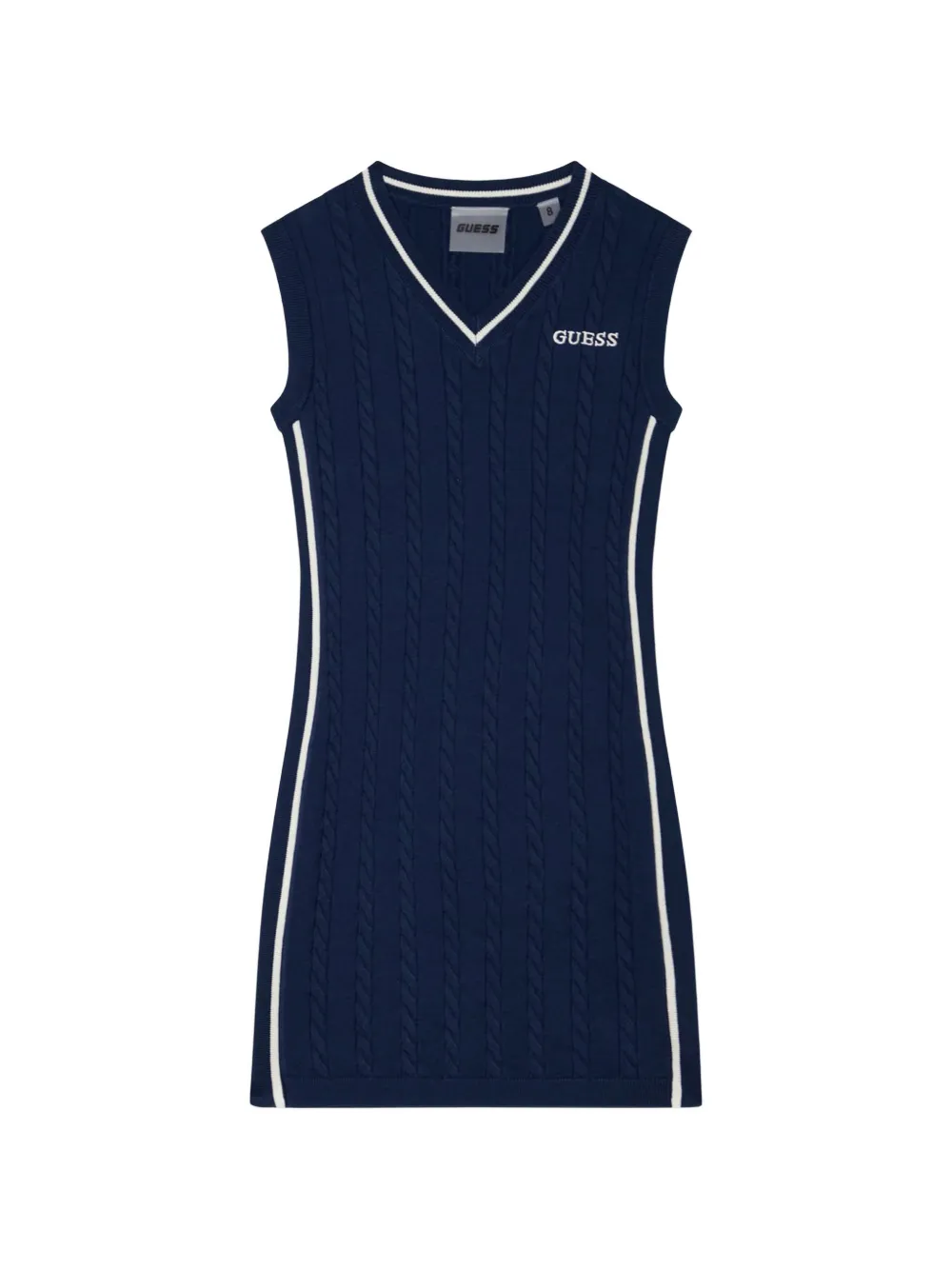guess kids cable-knit sleeveless dress - Blu