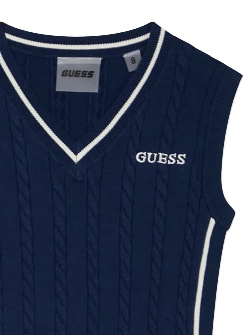 guess kids Kabelgebreide mouwloze jurk Blauw