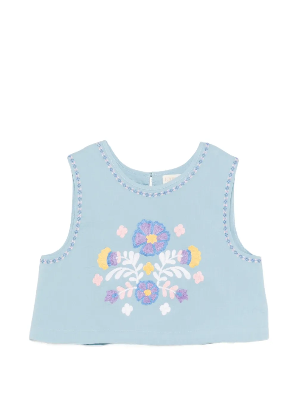 LOUISE MISHA KIDS Albane floral-embroidered top - Blu
