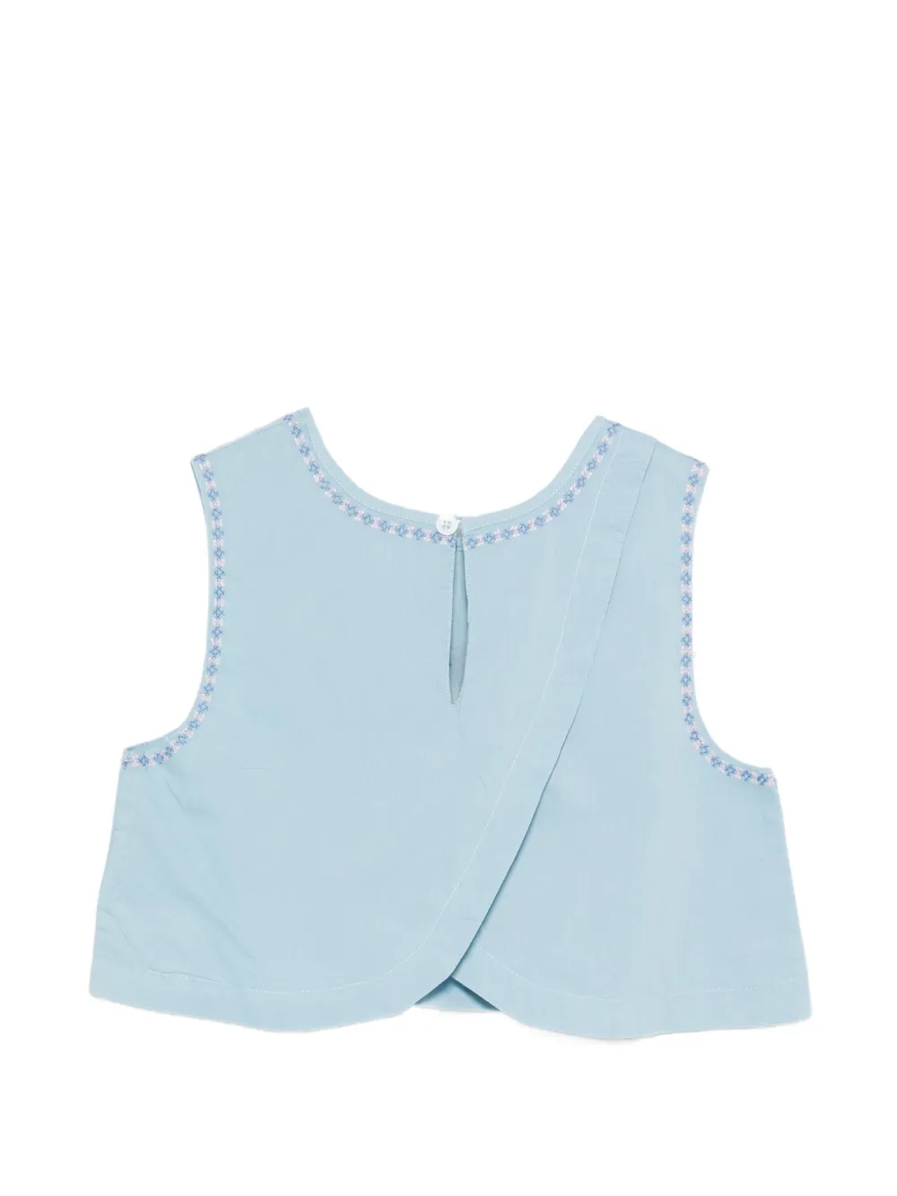  Louise Misha Kids Albane Floral-embroidered Top - Blue 