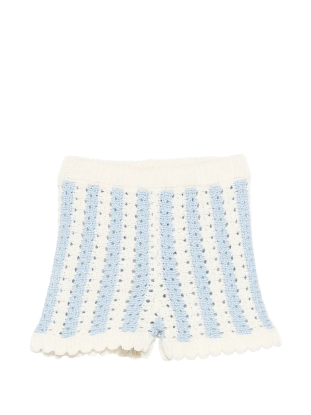Louise Misha striped crochet shorts - Bianco