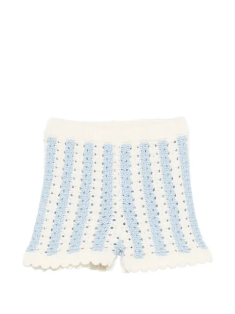 Louise Misha striped crochet shorts