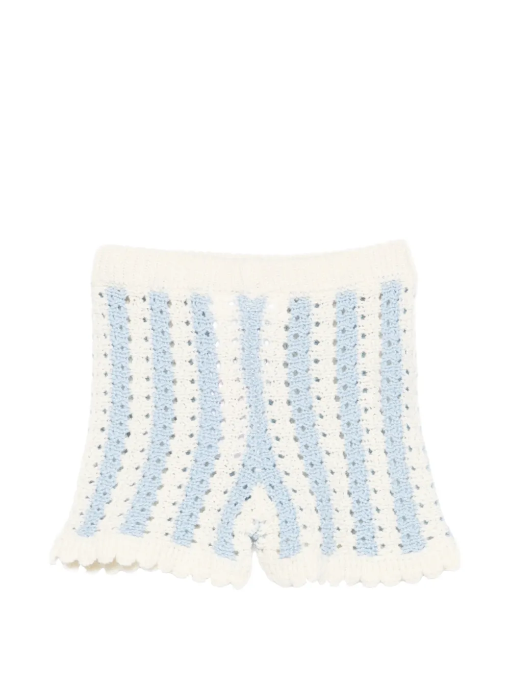 LOUISE MISHA KIDS Gehaakte gestreepte shorts Wit