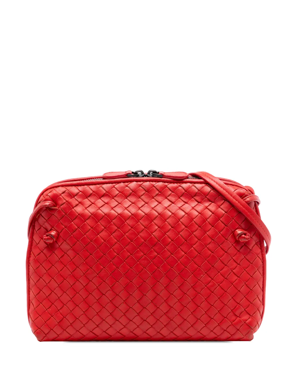 Bottega Veneta Pre-Owned Borsa a tracolla con design Intrecciato Nodini in nappa 2012-2025 - Rosso