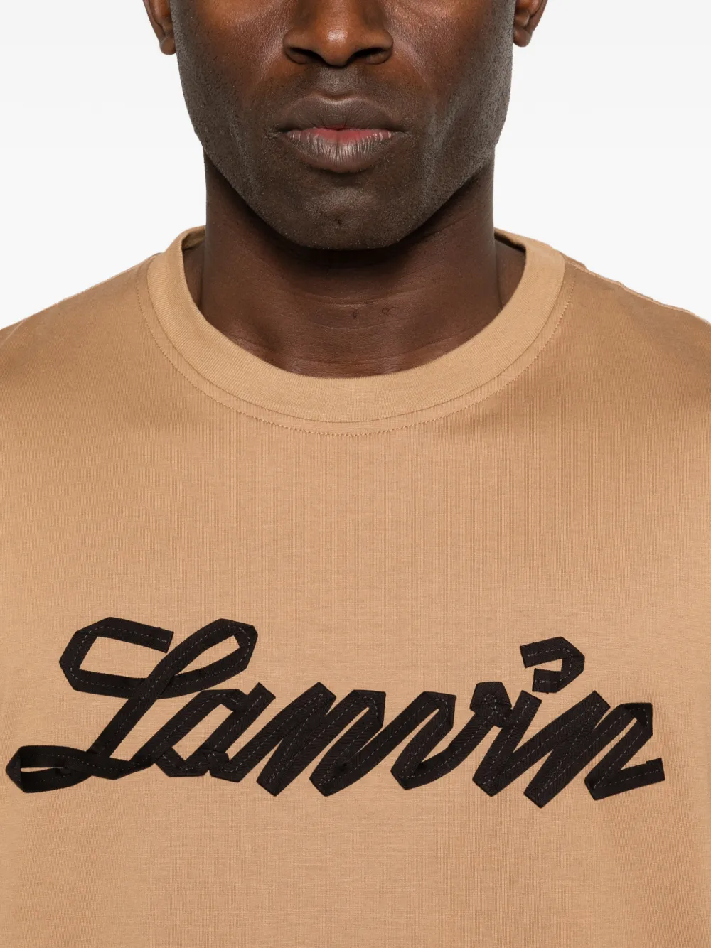 Lanvin T-shirt met logo Beige