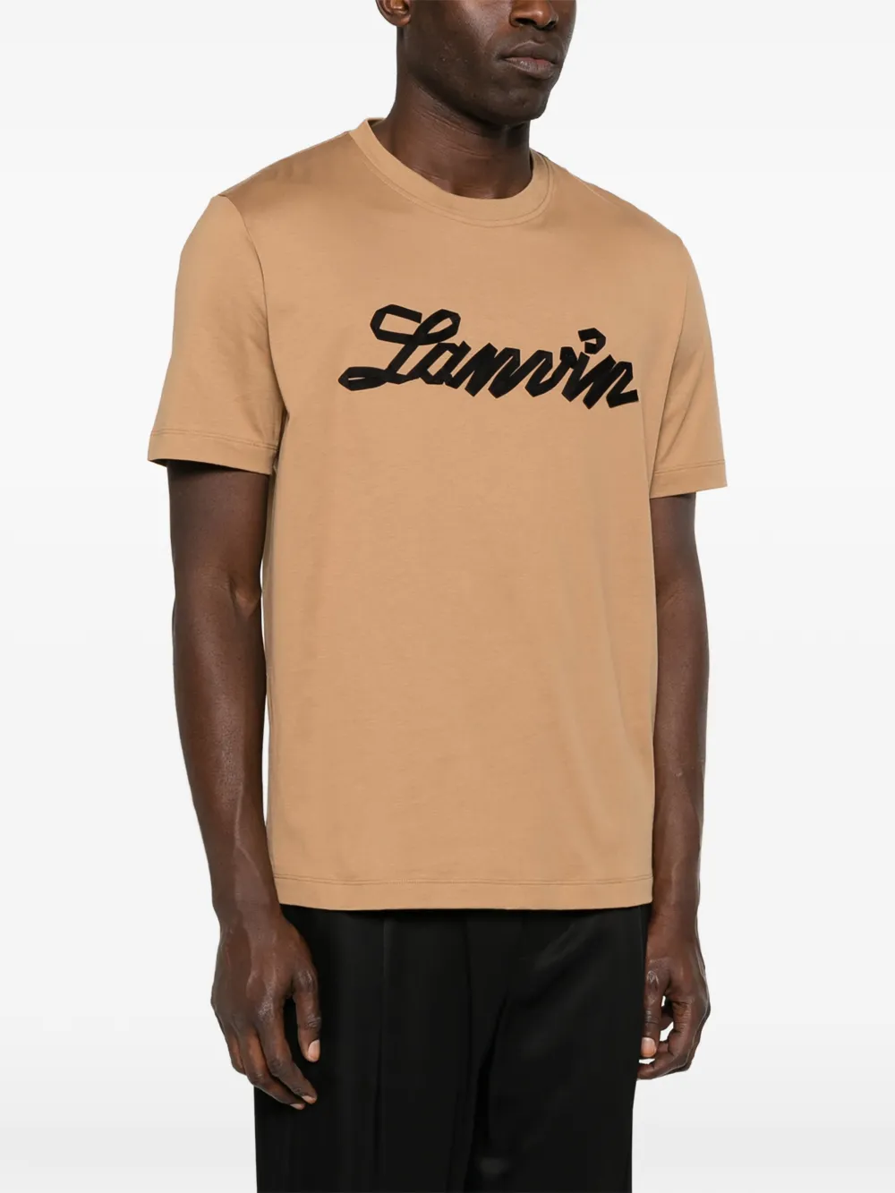Lanvin T-shirt met logo Beige