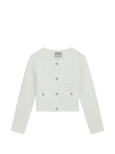 guess kids buttoned tweed cardigan