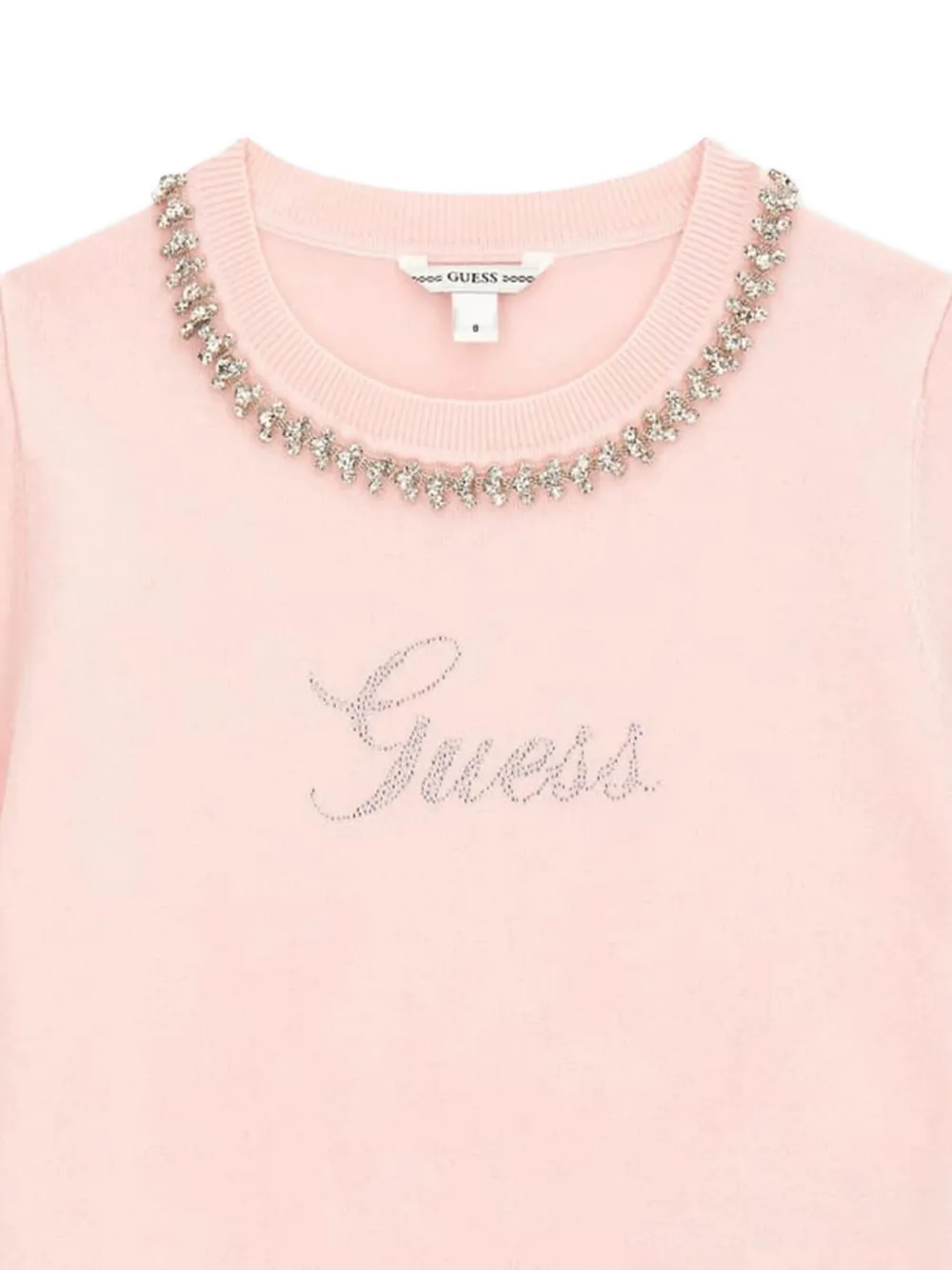guess kids T-shirt met stras Roze