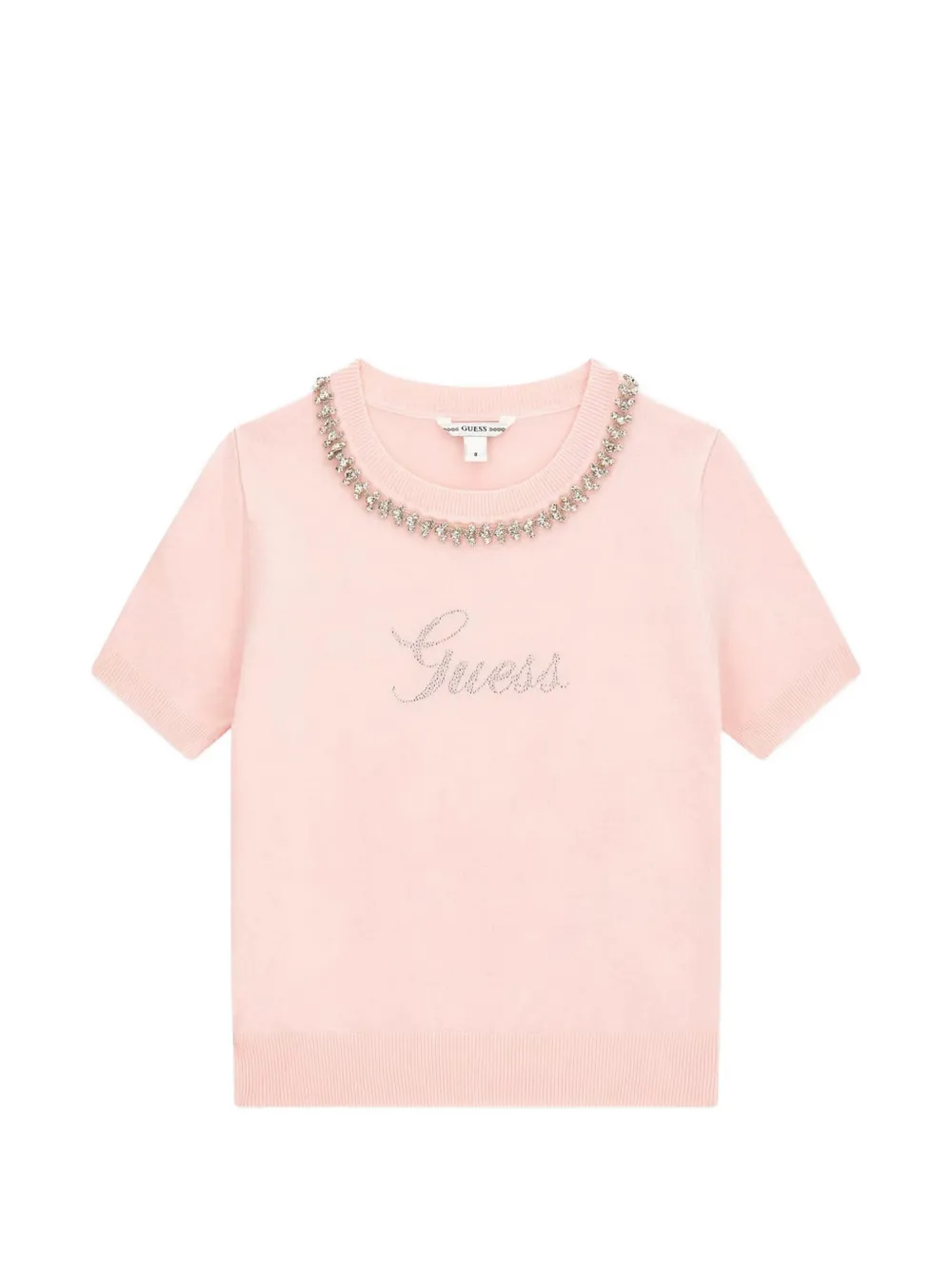 guess kids rhinestone-embellished T-shirt - Rosa