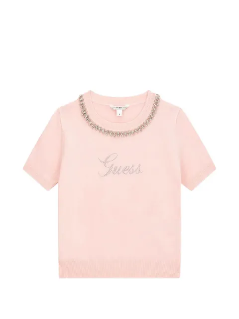 guess kids playera con detalles de strass