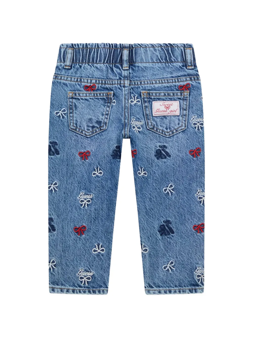  Guess Kids Bow-embroidered Jeans - Blue 